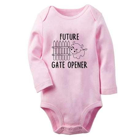 

Future Gate Opener Funny Rompers Newborn Baby Unisex Bodysuits Infant Jumpsuits Toddler 0-12 Months Kids Long Sleeves Oufits (Pink 6-12 Months)