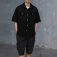 thumbnail image 2 of RUTAYY Men's Shirts Casual Denim Short Sleeve Button Down with Pockets Turndown Collar Comfortable Tops Outdoor Activities Vacation Beach Blouse, 2 of 4