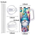 thumbnail image 2 of Colorful Christmas Gnome Tumbler with Lid and Straw, Insulated Holiday Gift Travel Cup, 2 of 9