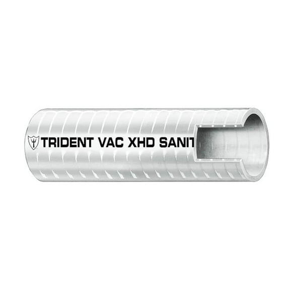 Trident Marine 1" VAC XHD Sanitation Hose - Hard PVC Helix - White - Sold by the Foot | Bundle of 2