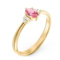 thumbnail image 3 of Birthstone Oval Ring with Shoulder Accents - Pink Tourmaline (October), 3 of 5