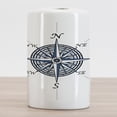 thumbnail image 2 of Compass Ceramic Toothbrush Holder, Sea Color Themed Voyage Windrose Discovery Marine Design Work of Art, Decorative Versatile Countertop for Bathroom, 4.5" X 2.7", Blue Pale Blue Black, 2 of 4