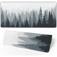 thumbnail image 2 of Misty Forest Desk Pad Protector - Large Gray Grey Blue Tree Gaming Mouse Pad 35.4×15.7 inch, Nature Mountain Woodland Desk Writing Pad with Non-Slip Rubber Base for Home Office Work Accessories, 2 of 7