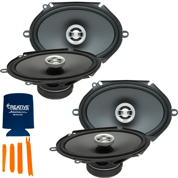 PowerBass Two Pairs of OE-682 6x8" Coaxial 2-Ohm Speakers