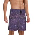 thumbnail image 6 of Mens Pajama Shorts, Cosmos Starry sky shiny Sleep Shorts Men Pajama Bottoms Lounge PJ Shorts with Pockets, 6 of 6
