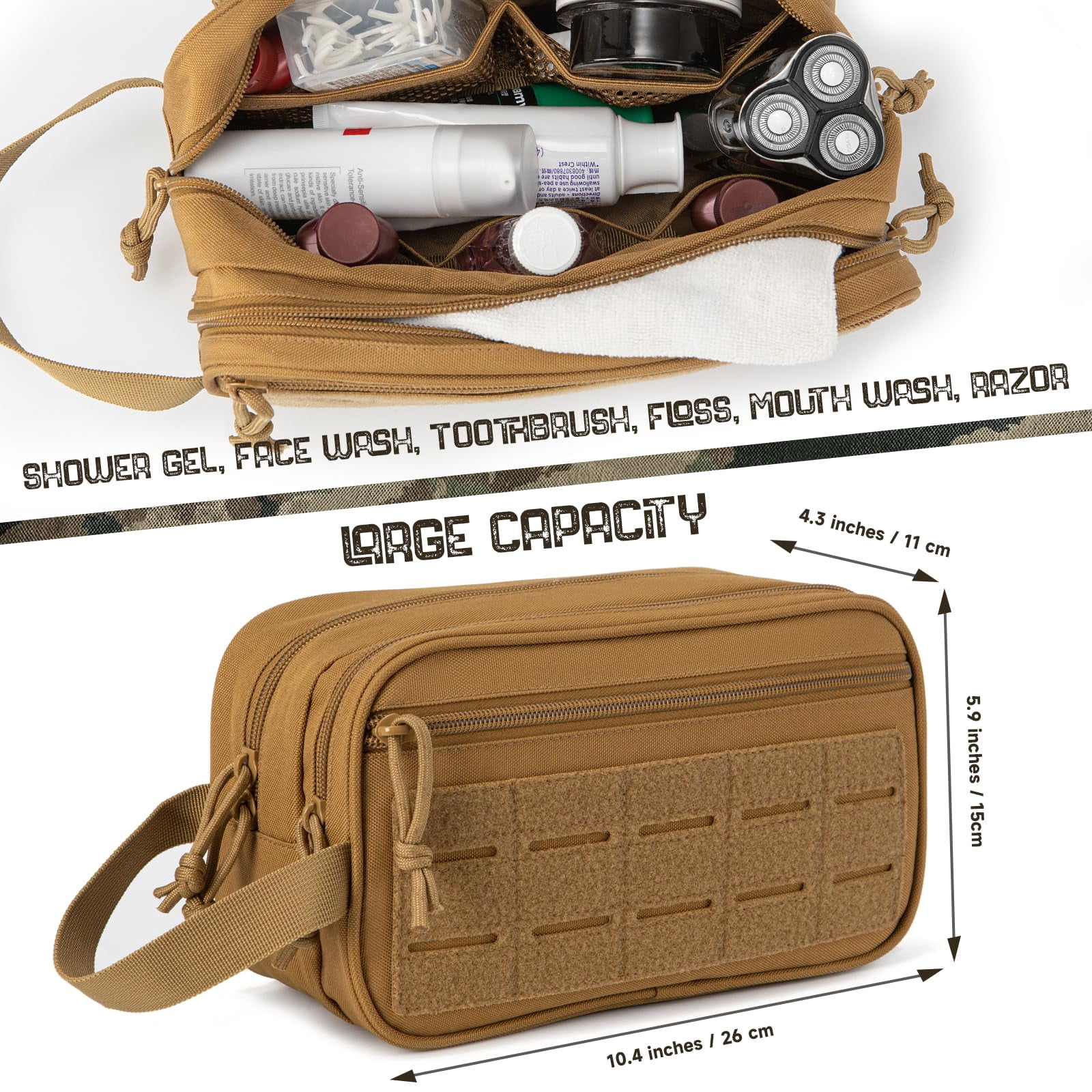 Haadid 45L Tactical backpack & Tactical Toiletry Bag