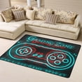 thumbnail image 1 of DouZhe Blue Neon Cool Handle Gamer Zone Pattern Area Rugs Non-Slip Machine Washable Floor Mat, Neon Cool Handle Game Zone Game Slogan Style Carpet Doormat, 63x48 inches, 1 of 6
