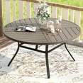 thumbnail image 5 of Vicllax 7-Piece Round Outdoor Patio Dining Furniture Set Table and Chair Metal Frame for Porch Deck, 5 of 10