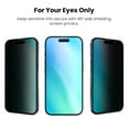 thumbnail image 3 of MyBat Pro Privacy Full Coverage Tempered Glass Screen Protector (3-pack) for Apple iPhone 16 / 15 (6.1) / 15 Pro (6.1) / 14 Pro (6.1) - Black, 3 of 9