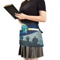 thumbnail image 2 of Yayeee Waist Apron with Pockets for Cooking Waterproof Half Server Aprons, Blue Planet, 2 of 7