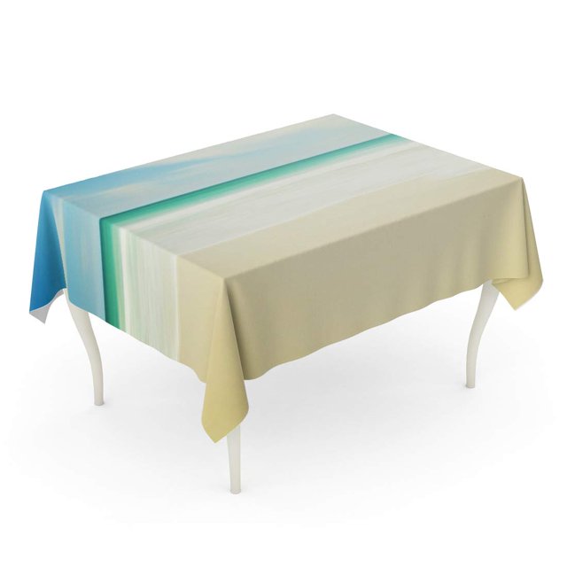 POGLIP Blue Beautiful Tropical Beach Abstract Ocean Seascape Blurred Panning Motion Tablecloth Table Desk Cover Home Party Decor 60x84 inch
