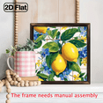 thumbnail image 6 of 2D Flat, 1pc Vintage Lemons Blue Flowers Wooden Framed Wall Art - 8x8 Inch Inspirational Decor with Lemon Branch Design, Perfect Gift for Family Friends, Rustic Home Decor, Lemon Kitchen Deco, 6 of 9
