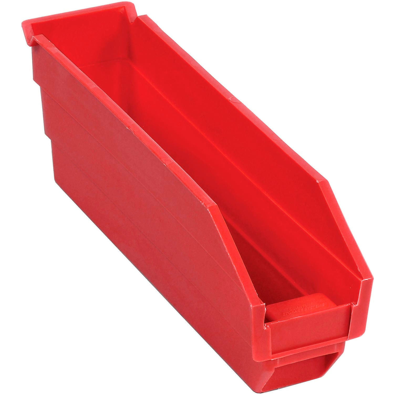 Plastic Nestable Shelf Storage Bin 6-5/8"W x 11-5/8" D x 4"H Lot of 12 Red 