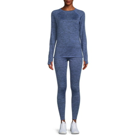 

ClimateRight by Cuddl Duds Women s Plush Warmth Base Layer Thermal Top and Leggings 2-Piece Set