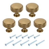 5Pack Round Cabinet Knobs, 1.2" Dia x 1.04" Height Drawer Knob Handle Pulls for Kitchen Cabinets Bedroom Dresser Wardrobe, Champagne