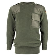 German Commando Sweater, Wool Blend, Genuine Issue, German Military, Olive Drab, Size Medium
