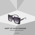thumbnail image 4 of FEISEDY Vintage Big Square Sunglasses Women Fashion Large Shapes 100% UV400 Protection B2749, 4 of 9