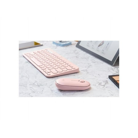 Logitech - Pebble M350 Wireless Optical Ambidextrous Mouse with Silent Click - Rose