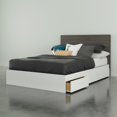 thumbnail image 1 of Nexera 2-Piece Bedset With Bed Frame And Headboard, Grey, Full, 1 of 5