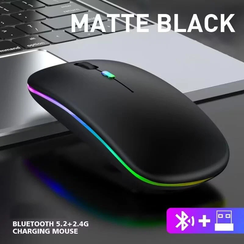 Wireless Bluetooth Mouse Rechargeable Silent Slim Laptop Mouse For Desktop