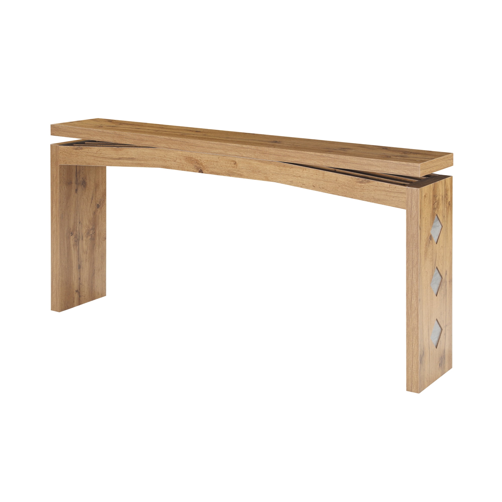HOQBN Wood-Style Console Table, Sofa Back Side Table, 31" High Entryway Desk for Hallway, Living Room and Entrance Natural