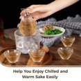 thumbnail image 3 of 6 PCS Glass Sake Set, Japanese Sake Clear Glass Sake Bottle Set, Including 1 Warming Mug, 1 Sake Pot, 4 Sake Cups, Sake Set Hot Sake or Iced Sake for Sake Lovers, Sake Set Gifts, 3 of 6