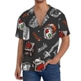 thumbnail image 3 of KLL Japanese Sushi Hashi Print Men's Shirt Short Sleeve Button Down Summer Cuba Beach Shirts- Medium, 3 of 7
