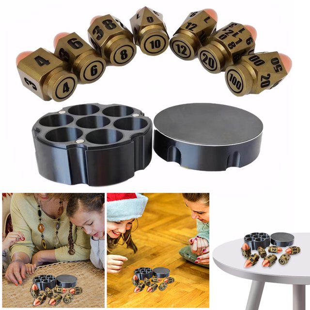 Juego Dados Rol Balas 7 Uds. Y Creativo para Accesorios DND