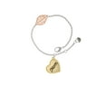 thumbnail image 2 of Delight Jewelry Goldtone Script Mom Heart - Rose Goldtone Leaf Delicate Bracelet, 6.25+1.75", 2 of 4