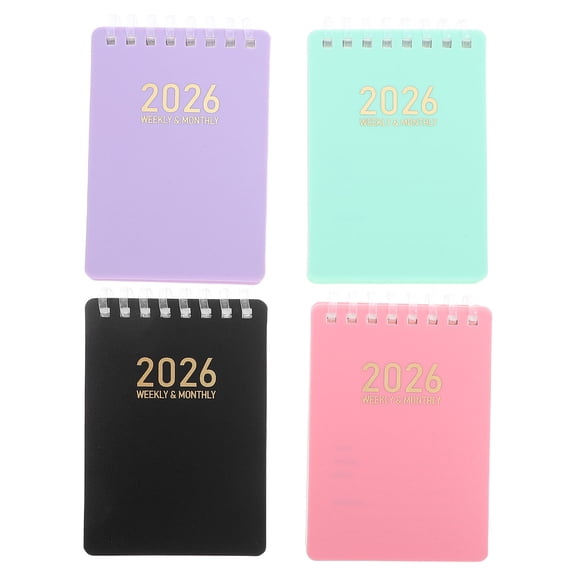 LOLIPPYY Monthly Calendar Planner Notebook Spiral Binding Small Pocket Planner for Purse Assorted Colors
