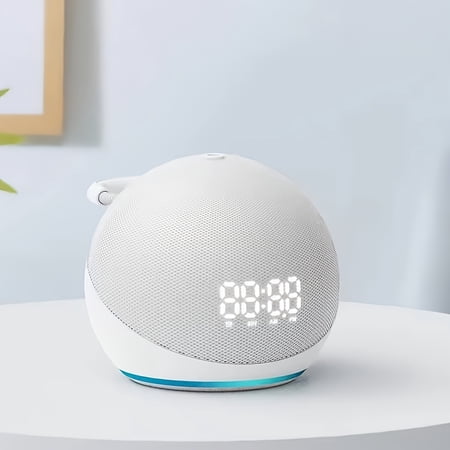 Spherical 5th Gen Smart Dot Speaker with RGB LED Lights, Wireless Subwoofer, TWS Connection, Portable Base, Multi‑Play Modes, Dual‑Color Options