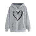 thumbnail image 2 of Blmnix Business Work Women's Hoodies Love Heart Vacation Tops for Women Dressy Casual Hooded Long Sleeve Hoodie Tops, 2 of 5