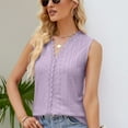 thumbnail image 7 of Timegard Eyelet Tank Tops for Women Lace V Neck Sleeveless Tops Dressy Casual Loose Tops Summer Travel, 7 of 7