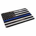 thumbnail image 4 of Blue American Flag Door Mat Indoor Outdoor,Black White Stripe US Flag Retro Wooden Non Slip Welcome Mat with Rubber Backing,Absorbent Front Door Mats Entryway Rug for Home Patio Entrance 16"x24", 4 of 9