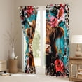thumbnail image 3 of jejeloiu Brown Cow Cattle Curtains Pack of 2 (42x84 Each),Rustic Farmhouse Cabin Curtains Blackout,Pink Flower Floral Bedroom Curtains For Kids,Super Cozy Room Decor, 3 of 6