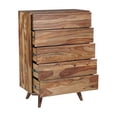thumbnail image 5 of Porter Designs Fusion Solid Sheesham Wood Chest - Light Brown, 5 of 10