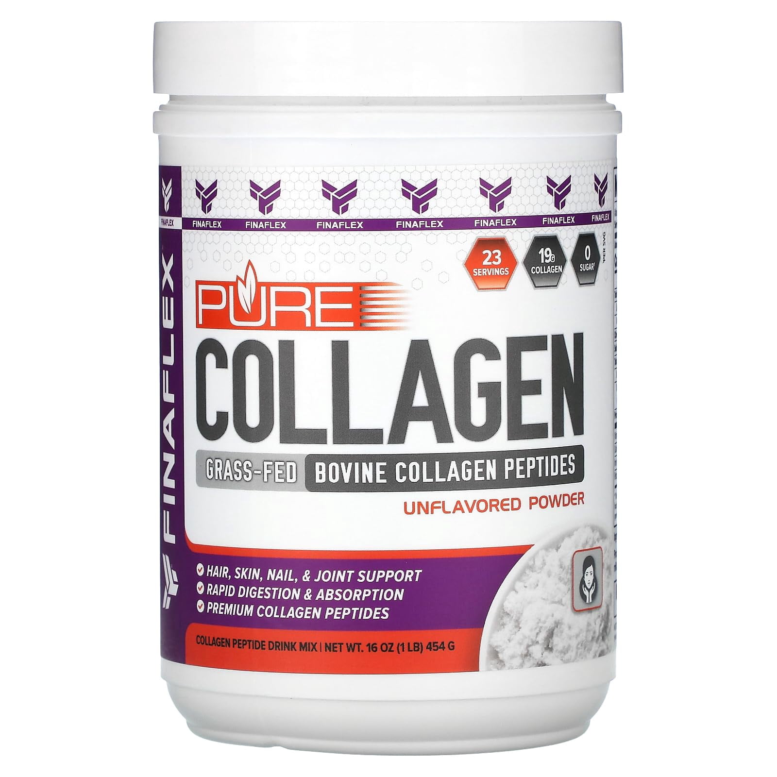 Colágeno en polvo FINAFLEX Pure Collagen, 1 libra, apoya las ...