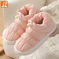 thumbnail image 4 of Zapatillas de algodón con plumón de otoño e invierno, zapatos de algodón con tacón de bolsa EVA para mujer, botas de algodón cálidas para el hogar, interiores, antideslizantes, impermeables, para uso, 4 of 5