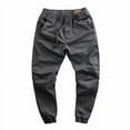 thumbnail image 2 of Hfolob Men's Cargo Pants Vintage Casual Cargo Pants Men's Large Loose Straight Sport Nine Part Drawstring Leggings Men Classic, 2 of 4