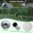 thumbnail image 4 of ZephyPaws 120in Metal Chicken Coop,Walk-in Poultry Run Pen for Hens,Rabbit Cage with Cover for Yard, 4 of 8
