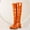 Orange, variant on CALAFEBILA Fall Shoes Women Black Fashion Middle Over-the-Knee Boots Multicolor Chunky Heel Round-Toe Boots