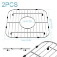 thumbnail image 2 of 2 Pcs Grille d'Évier de Cuisine en Acier Inoxydable 304, Protecteurs d'Évier, Grille de Fond d'Évier à Double Bol, Grande Grille de Protection d'Évier 13x12 Pouces, 2 of 9