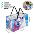 thumbnail image 2 of Alpaca Collapsible Bucket Tote Bag Shopping Basket Oxford Cloth Picnic Basket with Reusable, Foldable, and Large Capacity Features, 2 of 7