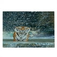 thumbnail image 2 of Waterfall Cutting Board, Image of a Large Majestic Tiger in the Waterfall Exotic Wildlife Animal in Nature, Decorative Tempered Glass Cutting and Serving Board, Large Size, Multicolor, by Ambesonne, 2 of 5