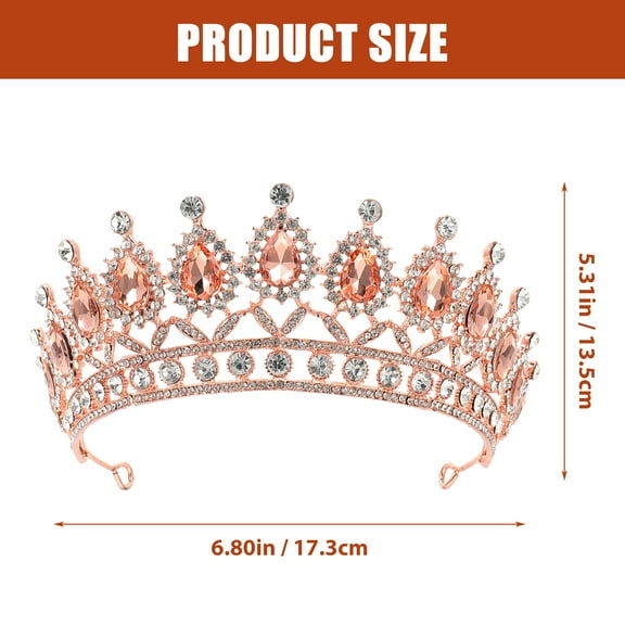 Dytern Birthday Tiara for Girls Decorative Bridal Rhinestone Crown for Wedding Bride Tiara Headdress