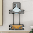 thumbnail image 2 of Soap Bar Holder for Shower Wall, 2 Tier Drill-Free Shampoo Dish, Stainless Steel Self Draining Hanging or Stand Rack A, 2 of 7