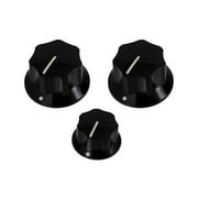 Allparts PK-0174 Set of 3 Knobs for Jazz Bass®, Black
