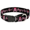 thumbnail image 1 of Buckle-Down Angry Girl Black Pink Martingale Dog Collar, 1 of 1