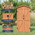 thumbnail image 6 of BELLEZE Outdoor Storage Shed with 4 Removeable Shelves, Wooden Garden Shed Lockable Tool Cabinet with Waterproof Roof, Outside Tall Tool Shed for Patio Backyard Lawn Yard - Wood, 6 of 7