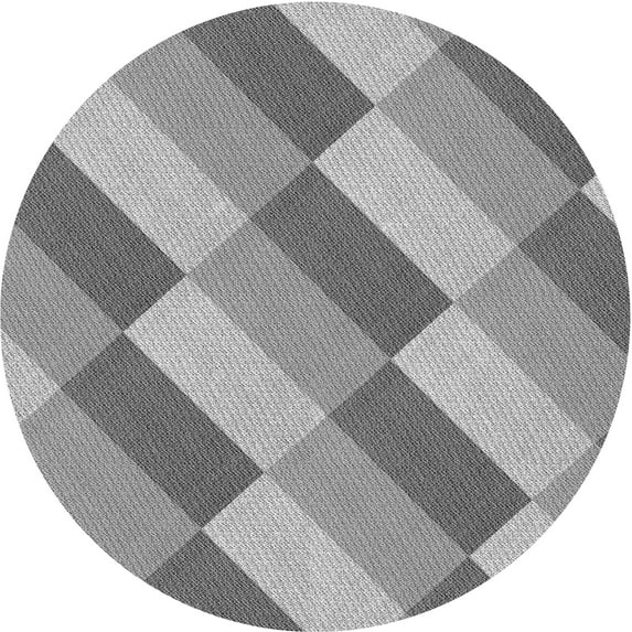 Ahgly Company Machine Washable Indoor Round Transitional Smokey Gray Area Rugs, 5' Round